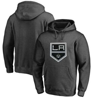 Men's Customized Los Angeles Kings Dark Gray All Stitched Pullover Hoodie