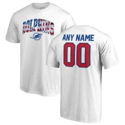 Men's Customized Miami Dolphins NFL Pro Line by Fanatics Branded Any Name & Number Banner Wave T-Shirt White