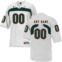 Men's Customized Miami Hurricanes White College Football Jersey