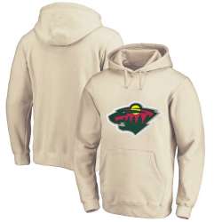 Men\'s Customized Minnesota Wild Cream All Stitched Pullover Hoodie