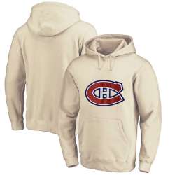 Men's Customized Montreal Canadiens Cream All Stitched Pullover Hoodie