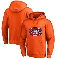 Men's Customized Montreal Canadiens Orange All Stitched Pullover Hoodie