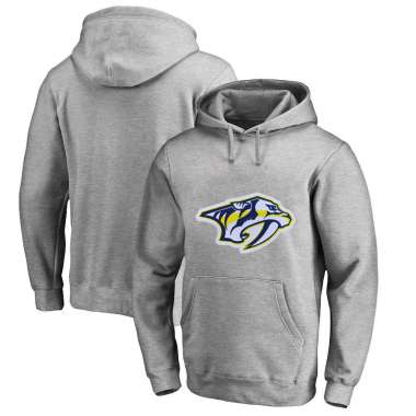 Men's Customized Nashville Predators Gray All Stitched Pullover Hoodie
