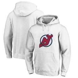 Men\'s Customized New Jersey Devils White All Stitched Pullover Hoodie