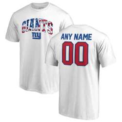 Men's Customized New York Giants NFL Pro Line by Fanatics Branded Any Name & Number Banner Wave T-Shirt White