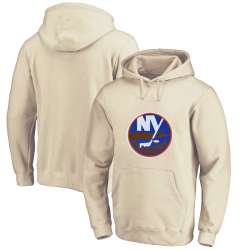 Men\'s Customized New York Islanders Cream All Stitched Pullover Hoodie
