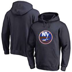 Men's Customized New York Islanders Navy All Stitched Pullover Hoodie