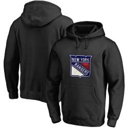 Men\'s Customized New York Rangers Black All Stitched Pullover Hoodie