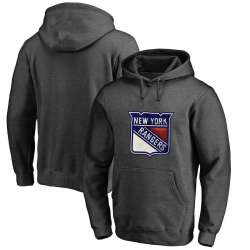 Men\'s Customized New York Rangers Dark Gray All Stitched Pullover Hoodie