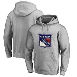 Men\'s Customized New York Rangers Gray All Stitched Pullover Hoodie