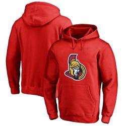Men\'s Customized Ottawa Senators Red All Stitched Pullover Hoodie