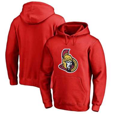 Men's Customized Ottawa Senators Red All Stitched Pullover Hoodie