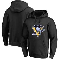 Men's Customized Pittsburgh Penguins Black All Stitched Pullover Hoodie