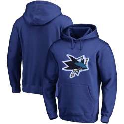 Men\'s Customized San Jose Sharks Blue All Stitched Pullover Hoodie