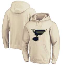 Men's Customized St. Louis Blues Cream All Stitched Pullover Hoodie
