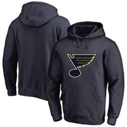 Men's Customized St. Louis Blues Navy All Stitched Pullover Hoodie