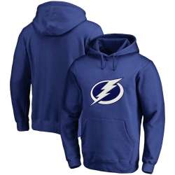 Men's Customized Tampa Bay Lightning Blue All Stitched Pullover Hoodie