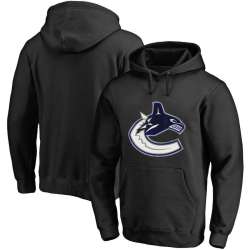 Men\'s Customized Vancouver Canucks Black All Stitched Pullover Hoodie