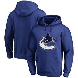 Men's Customized Vancouver Canucks Blue All Stitched Pullover Hoodie
