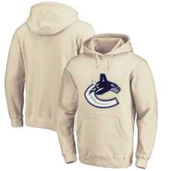 Men\'s Customized Vancouver Canucks Cream All Stitched Pullover Hoodie