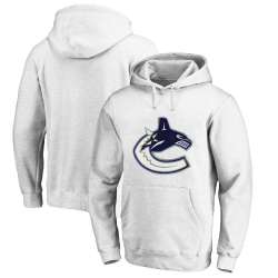 Men's Customized Vancouver Canucks White All Stitched Pullover Hoodie