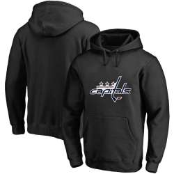 Men's Customized Washington Capitals Black All Stitched Pullover Hoodie