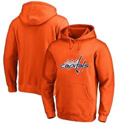 Men\'s Customized Washington Capitals Orange All Stitched Pullover Hoodie