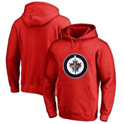 Men's Customized Winnipeg Jets Red All Stitched Pullover Hoodie