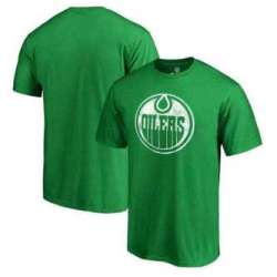 Men's Edmonton Oilers Fanatics Branded St. Patrick's Day White Logo T-Shirt Kelly Green FengYun