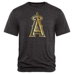 Men's Los Angeles Angels of Anaheim Gold Collection Tri-Blend T-Shirt LanTian - Black
