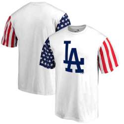 Men's Los Angeles Dodgers Fanatics Branded Stars & Stripes T-Shirt White FengYun