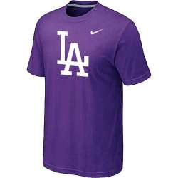 Men's Los Angeles Dodgers Fresh Logo Purple T-Shirt