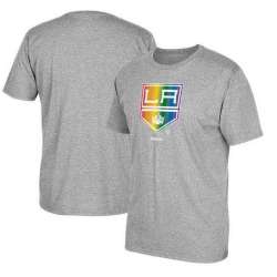 Men's Los Angeles Kings Gray Reebok Rainbow Pride Short Sleeve T-Shirt FengYun