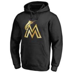 Men\'s Miami Marlins Gold Collection Pullover Hoodie LanTian - Black