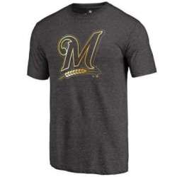Men's Milwaukee Brewers Fanatics Apparel Gold Collection Tri-Blend T-Shirt LanTian - Black