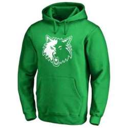 Men's Minnesota Timberwolves Fanatics Branded Kelly Green St. Patrick's Day White Logo Pullover Hoodie FengYun