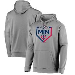 Men's Minnesota Twins Majestic 2019 Postseason Dugout Authentic Pullover Hoodie Gray