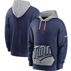 Men's Minnesota Twins Nike Navy Gray Heritage Tri Blend Pullover Hoodie