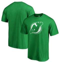 Men's New Jersey Devils Fanatics Branded St. Patrick's Day White Logo T-Shirt Kelly Green FengYun