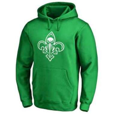 Men's New Orleans Pelicans Fanatics Branded Kelly Green St. Patrick's Day White Logo Pullover Hoodie FengYun