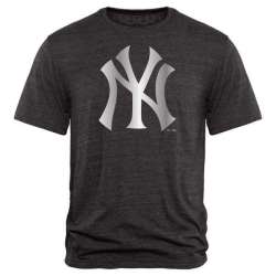 Men's New York Yankees Fanatics Apparel Platinum Collection Tri-Blend T-Shirt LanTian - Black