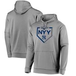 Men's New York Yankees Majestic 2019 Postseason Dugout Authentic Pullover Hoodie Gray
