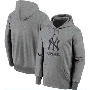 Men's New York Yankees Nike Gray 2020 Postseason Collection Pullover Hoodie