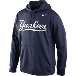Men's New York Yankees Nike Practice Performance Pullover Hoodie - Navy Blue