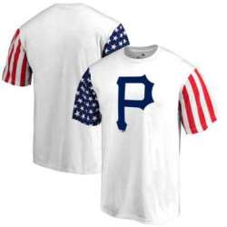 Men's Pittsburgh Pirates Fanatics Branded Stars & Stripes T-Shirt White FengYun