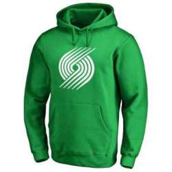 Men\'s Portland Trail Blazers Fanatics Branded Kelly Green St. Patrick\'s Day White Logo Pullover Hoodie FengYun