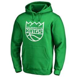 Men's Sacramento Kings Fanatics Branded Kelly Green St. Patrick's Day White Logo Pullover Hoodie FengYun