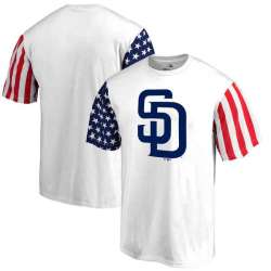 Men's San Diego Padres Fanatics Branded Stars & Stripes T-Shirt White FengYun