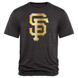 Men's San Francisco Giants Fanatics Apparel Gold Collection Tri-Blend T-Shirt LanTian - Black