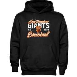 Men\'s San Francisco Giants Script Baseball Pullover Hoodie - Black